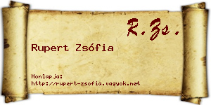 Rupert Zsófia névjegykártya